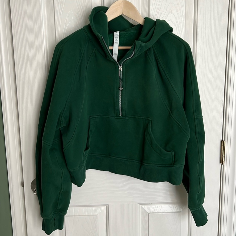 Half Zip, Cropped Scuba Sweatshirt